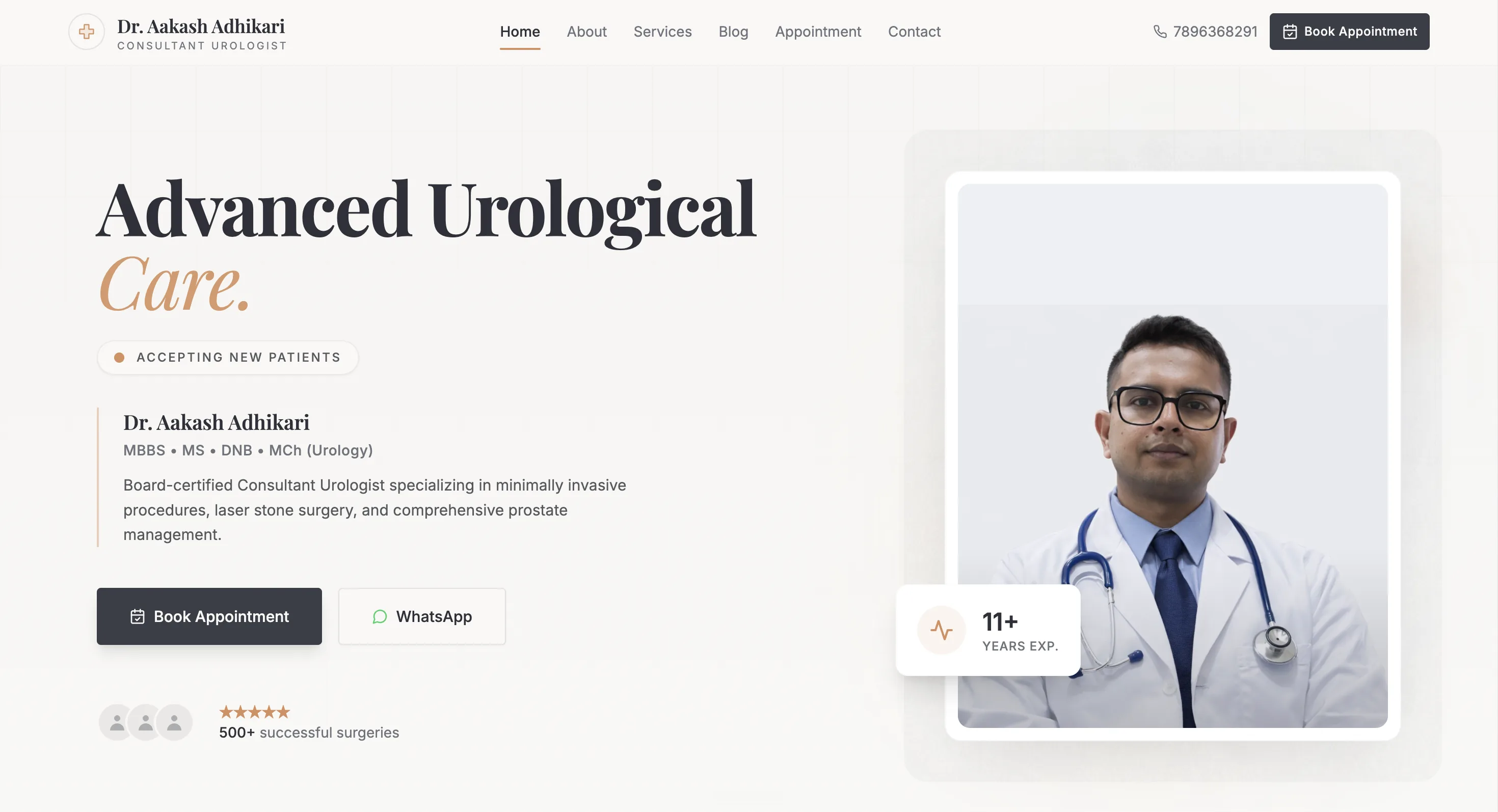 SEO-first medical website for Dr. Aakash Adhikari.